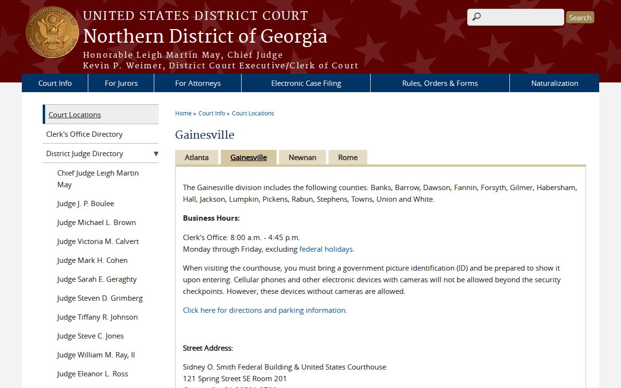 Towns County court records route to the Gainesville federal courthouse